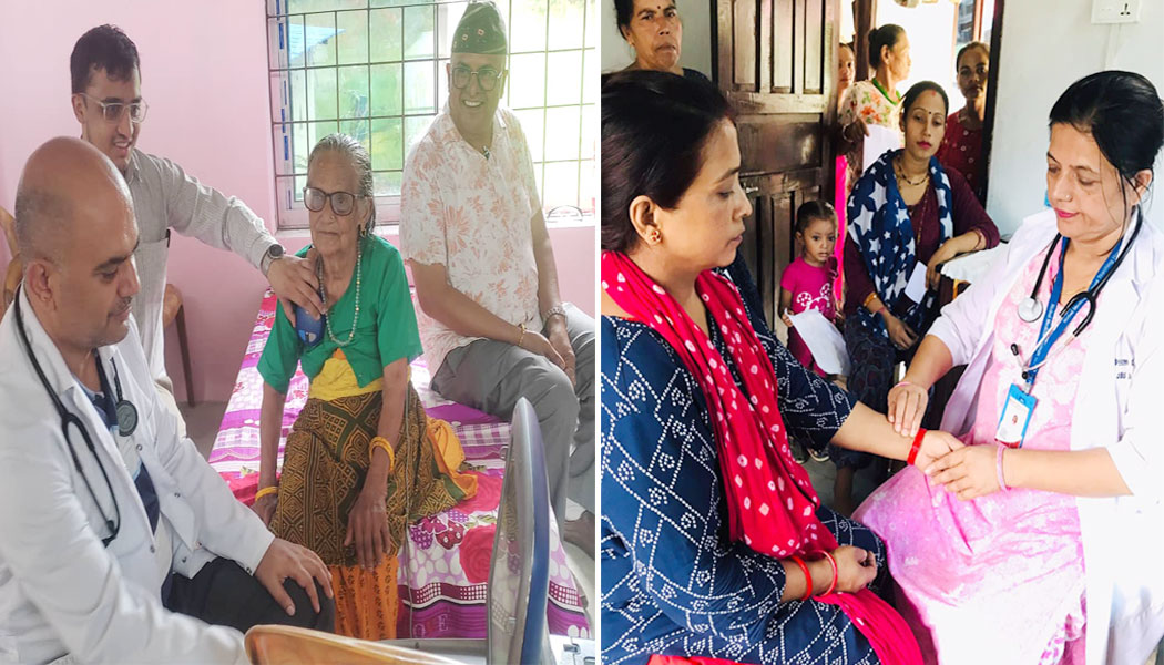 डा.सुनिल शर्माले गराए पथरी र बेलबारीका बृद्धबृद्धा महिलाका लागि गाउँमै निःशुल्क उपचार
